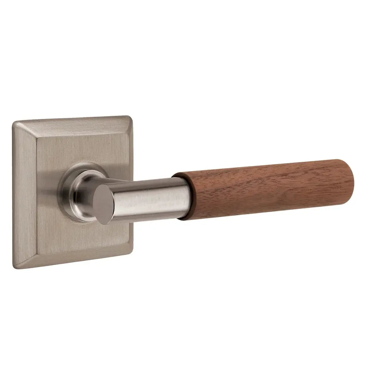 Emtek Walnut Lever with Quincy Rosette and T-Bar Stem by Emtek