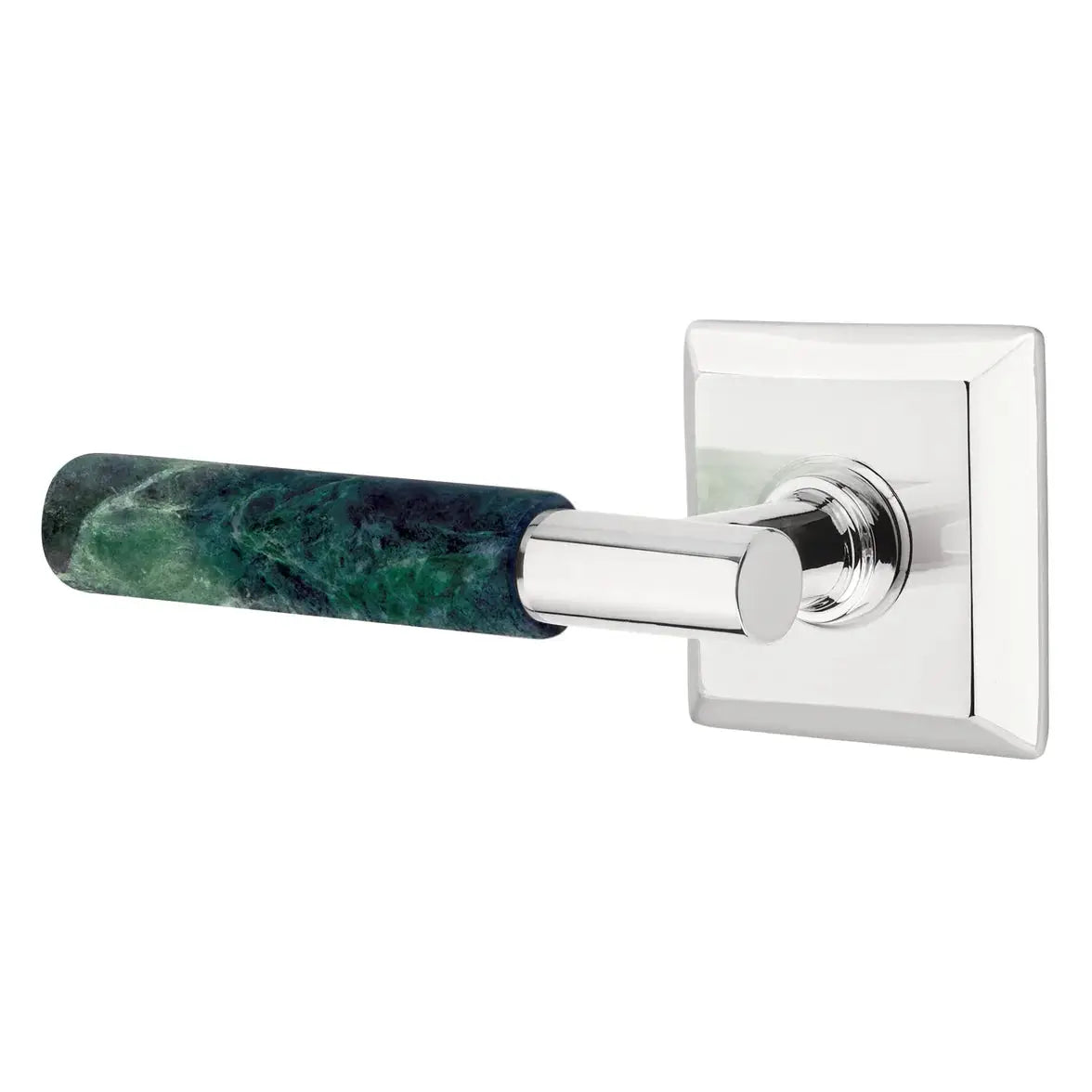 Emtek Green Marble Lever with Quincy Rosette and T-Bar Stem by Emtek