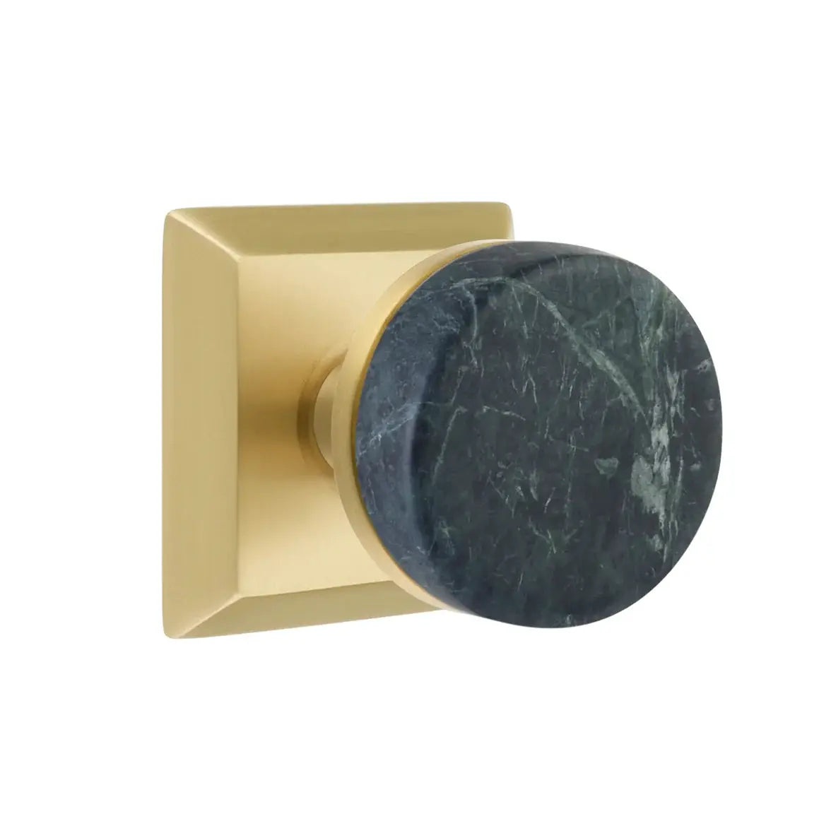 Emtek Green Marble Knob with Quincy Rosette and Conical Stem by Emtek