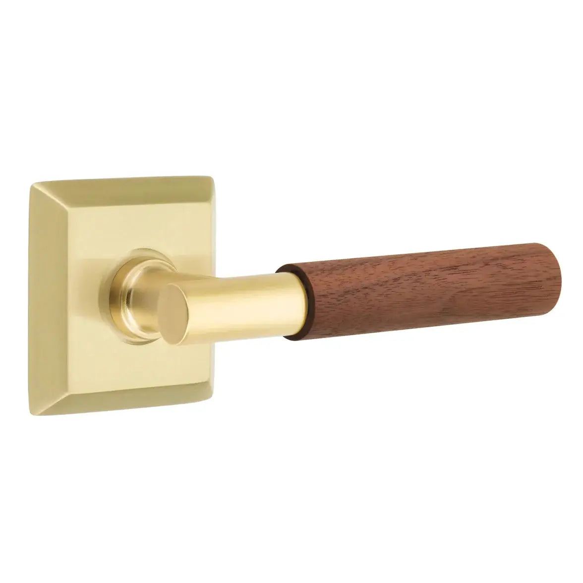 Emtek Walnut Lever with Quincy Rosette and T-Bar Stem by Emtek