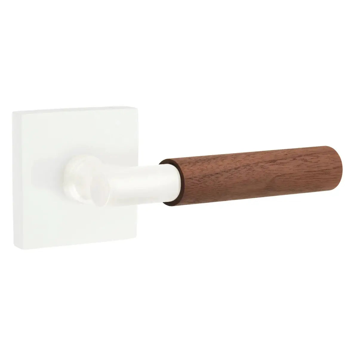 Emtek Walnut Lever with Square Rosette and T-Bar Stem by Emtek