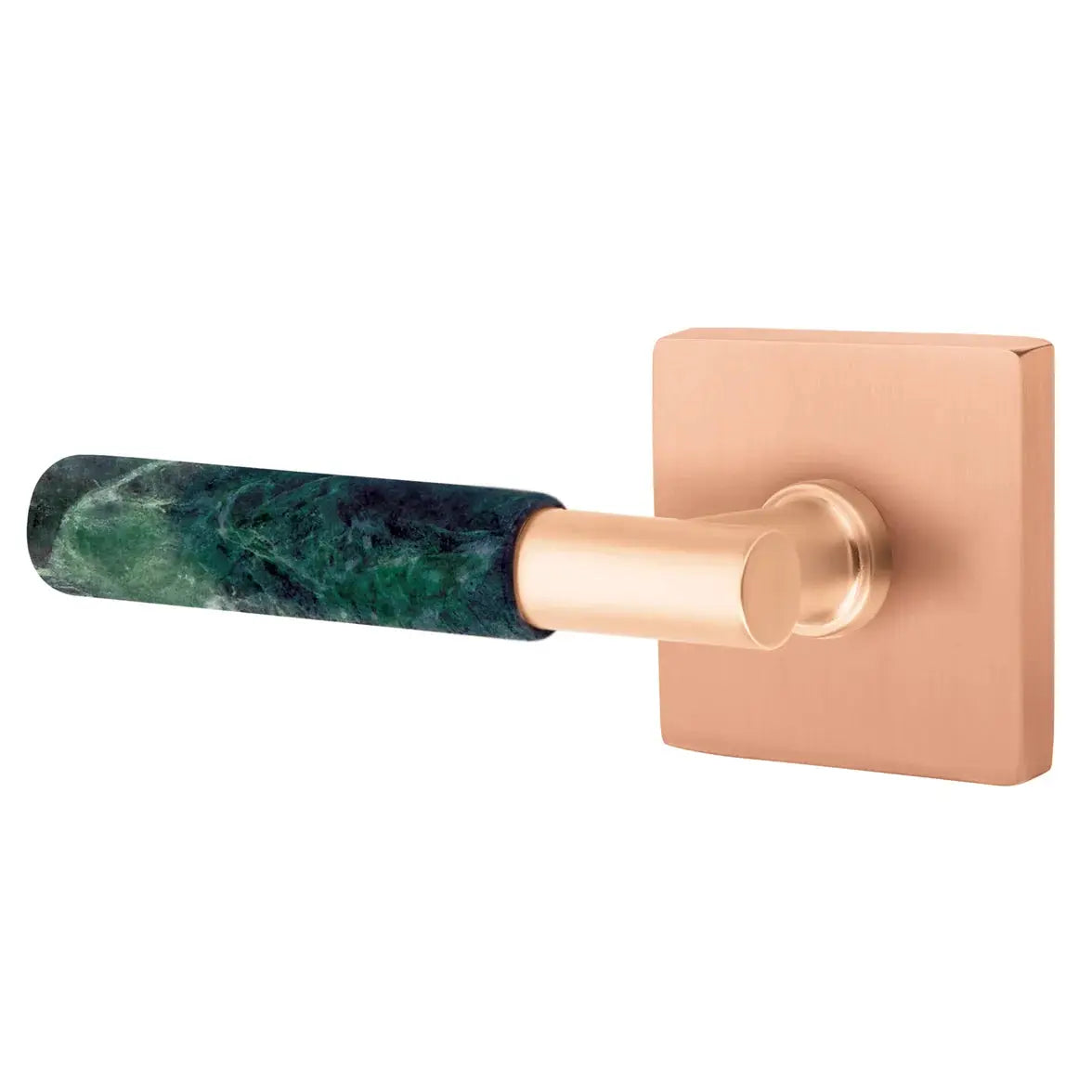 Emtek Green Marble Lever with Square Rosette and T-Bar Stem by Emtek