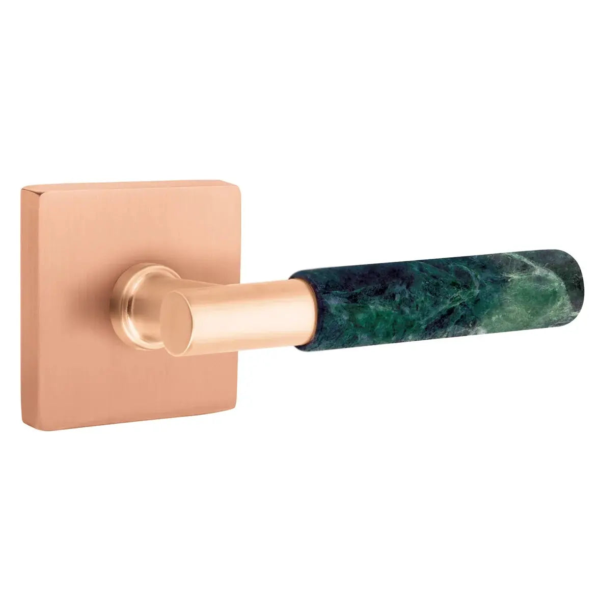 Emtek Green Marble Lever with Square Rosette and T-Bar Stem by Emtek
