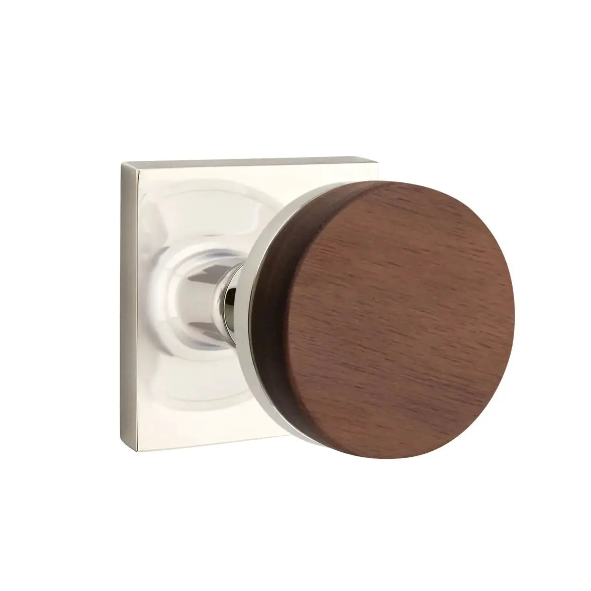 Emtek Walnut Knob with Square Rosette and Conical Stem by Emtek