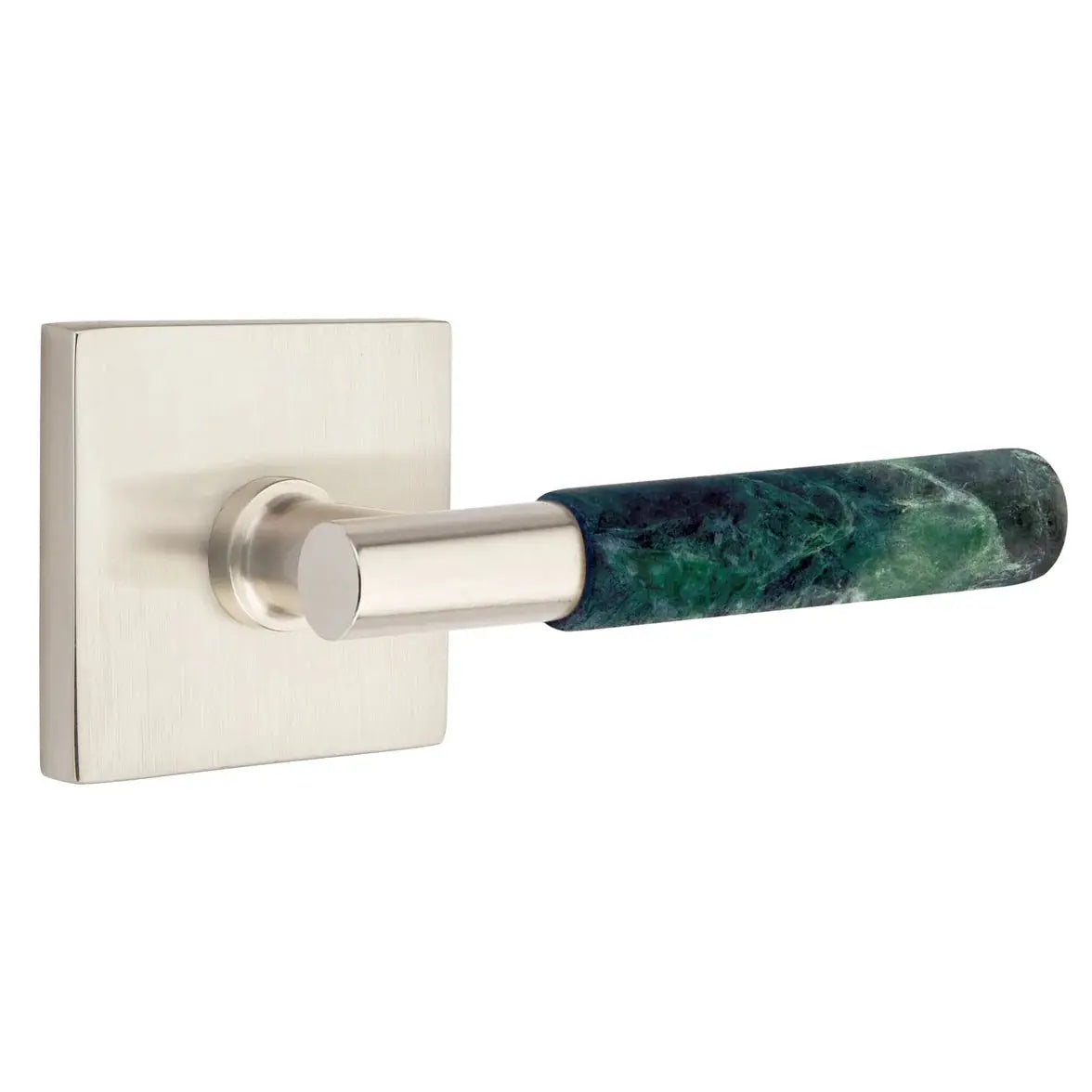Emtek Green Marble Lever with Square Rosette and T-Bar Stem by Emtek