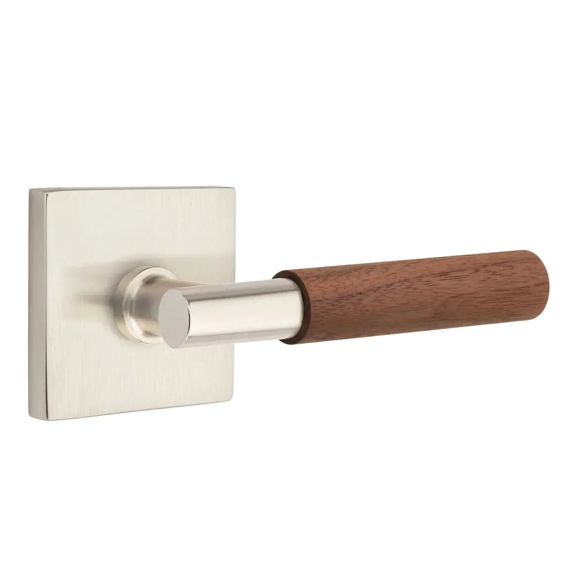 Emtek Walnut Lever with Square Rosette and T-Bar Stem by Emtek