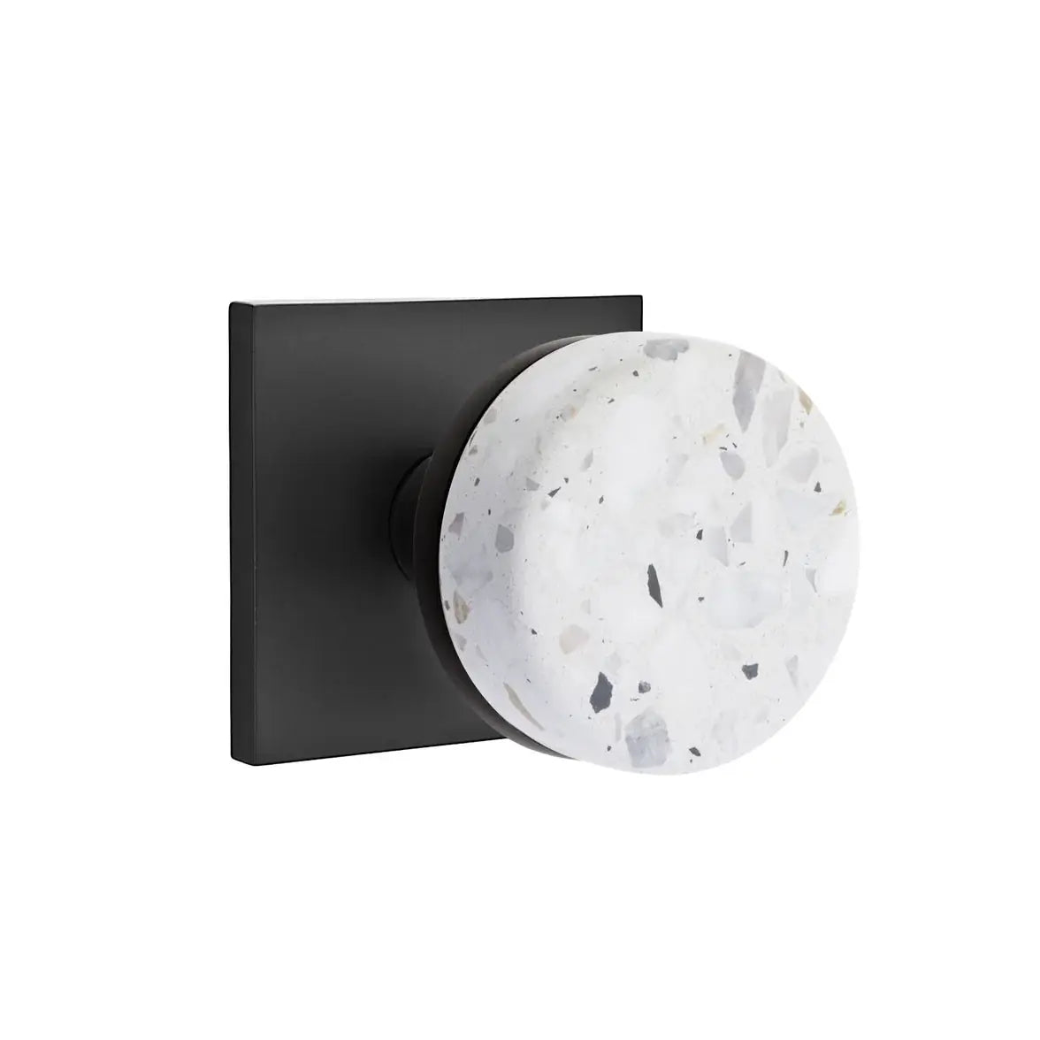 Emtek Light Terrazzo Knob with Square Rosette and Conical Stem by Emtek