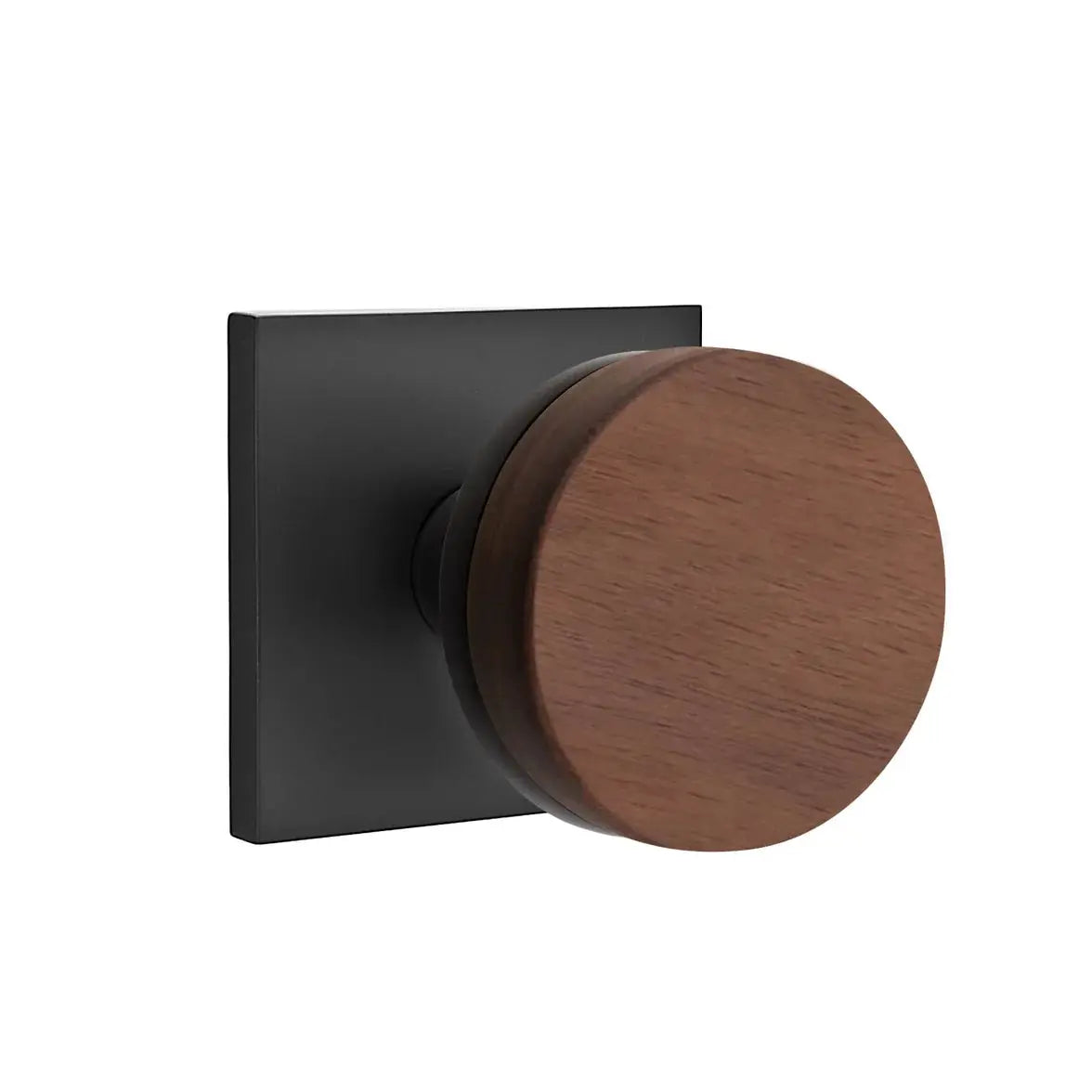 Emtek Walnut Knob with Square Rosette and Conical Stem by Emtek