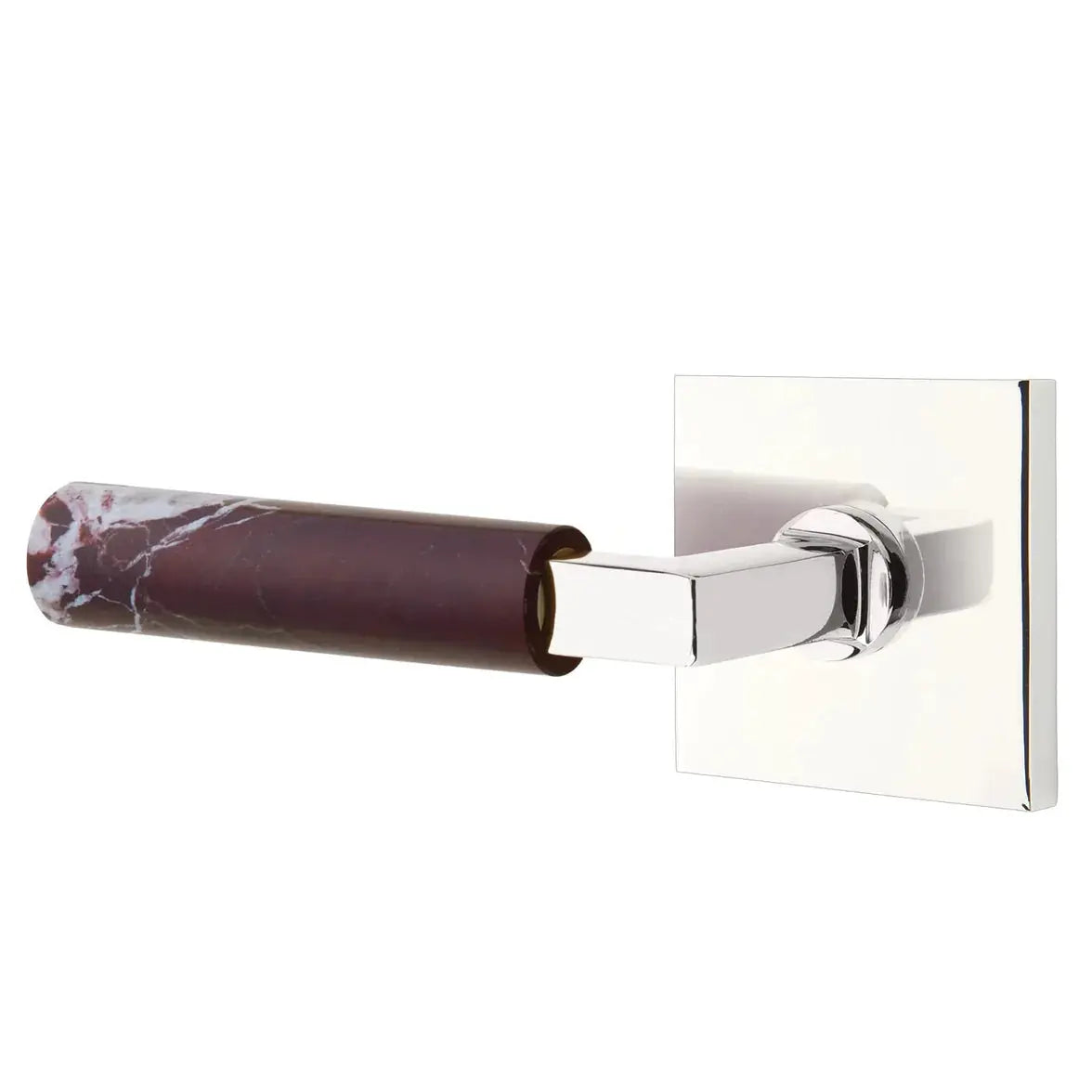 Emtek Rosso Levanto Marble Lever with Square Rosette and L-Square Stem by Emtek