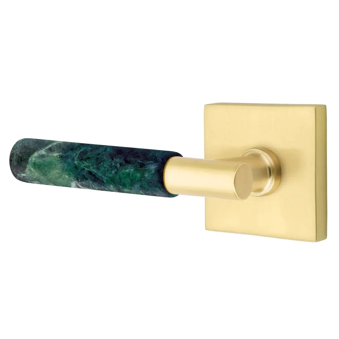 Emtek Green Marble Lever with Square Rosette and T-Bar Stem by Emtek