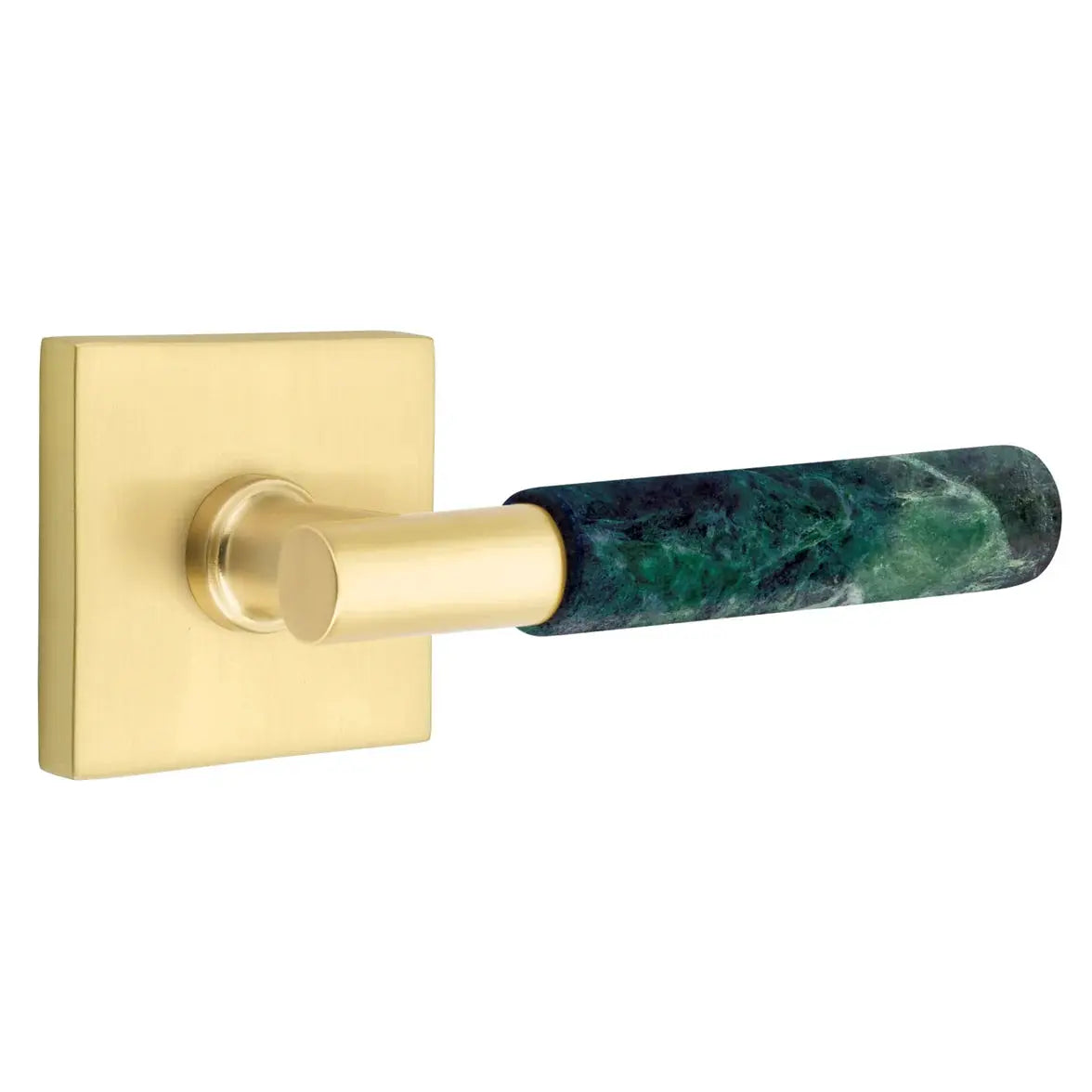 Emtek Green Marble Lever with Square Rosette and T-Bar Stem by Emtek