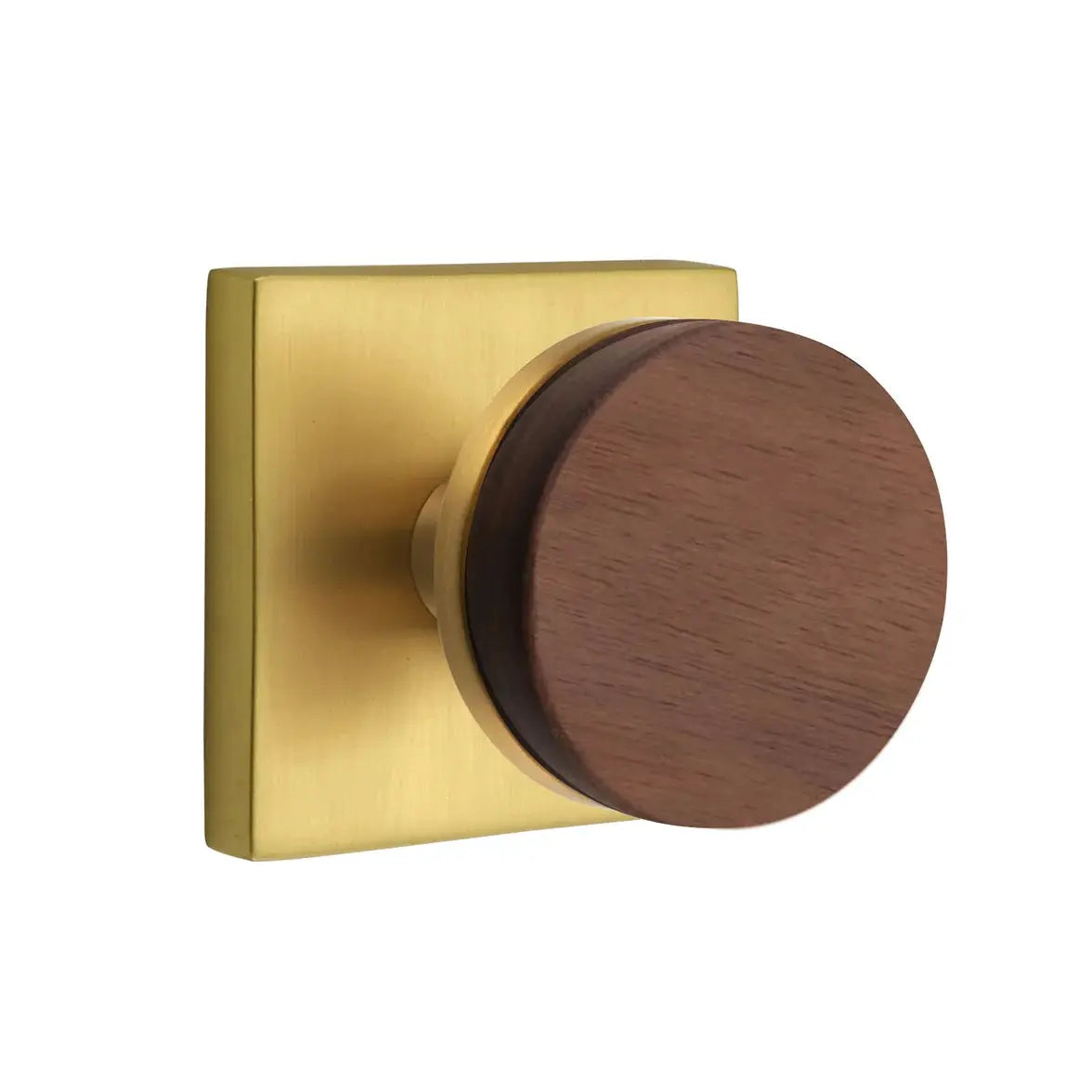 Emtek Walnut Knob with Square Rosette and Conical Stem by Emtek