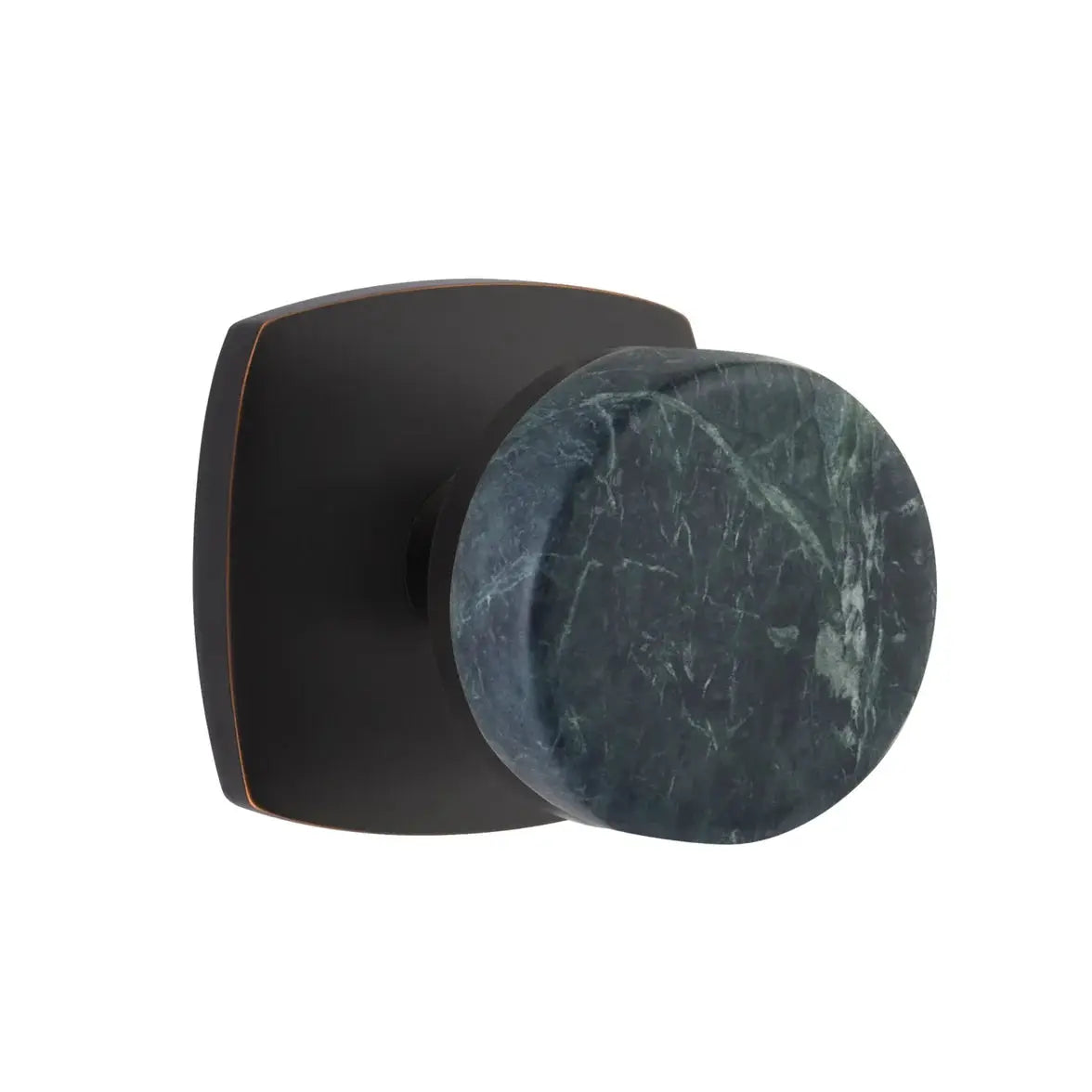Emtek Green Marble Knob with Urban Modern Rosette and Conical Stem by Emtek