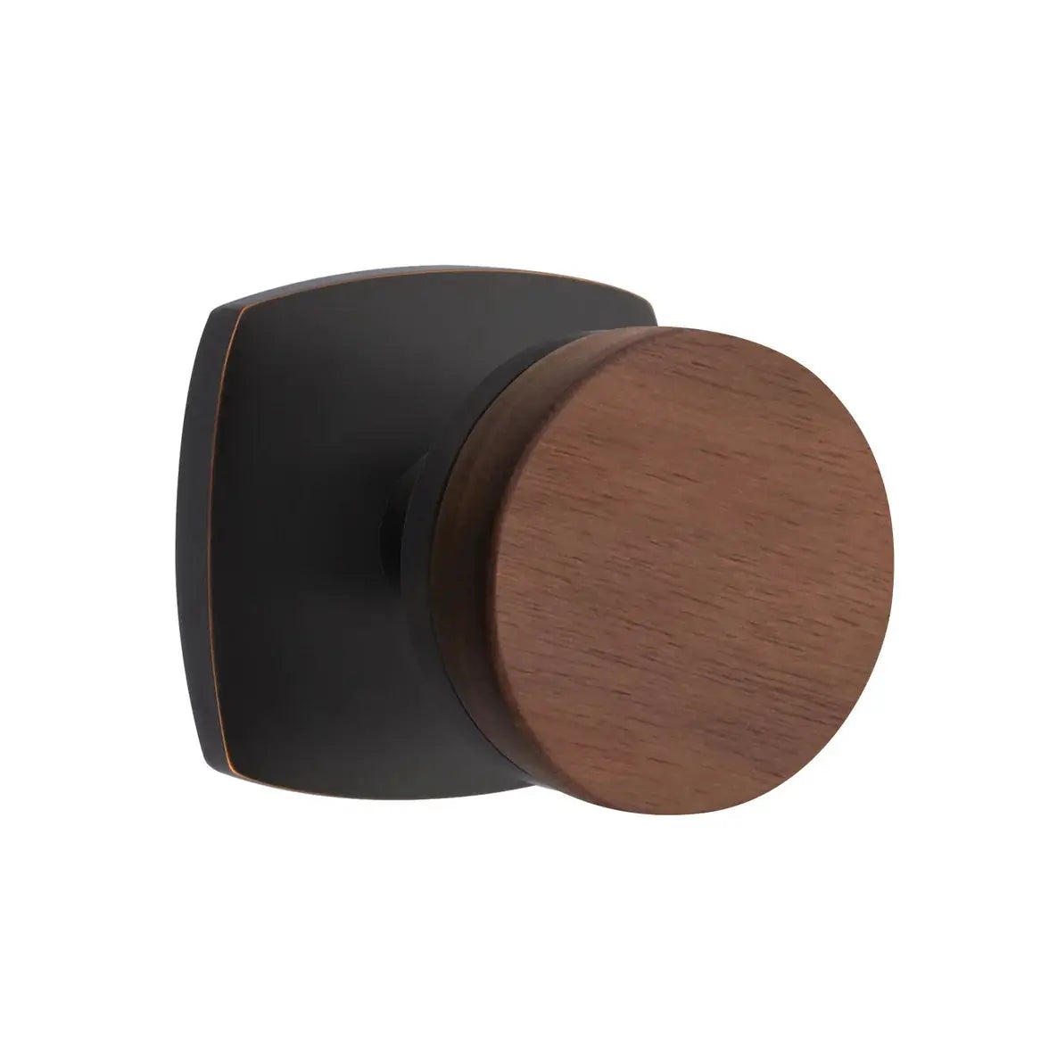 Emtek Walnut Knob with Urban Modern Rosette and Conical Stem by Emtek