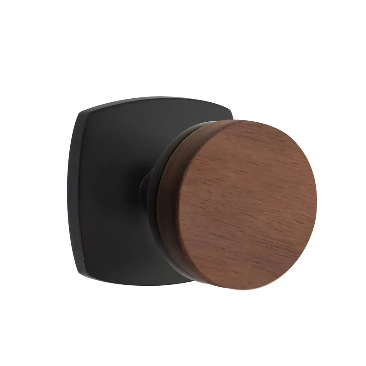Emtek Walnut Knob with Urban Modern Rosette and Conical Stem by Emtek