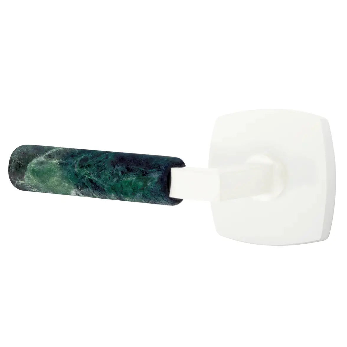 Emtek Green Marble Lever with Urban Modern Rosette and L-Square Stem