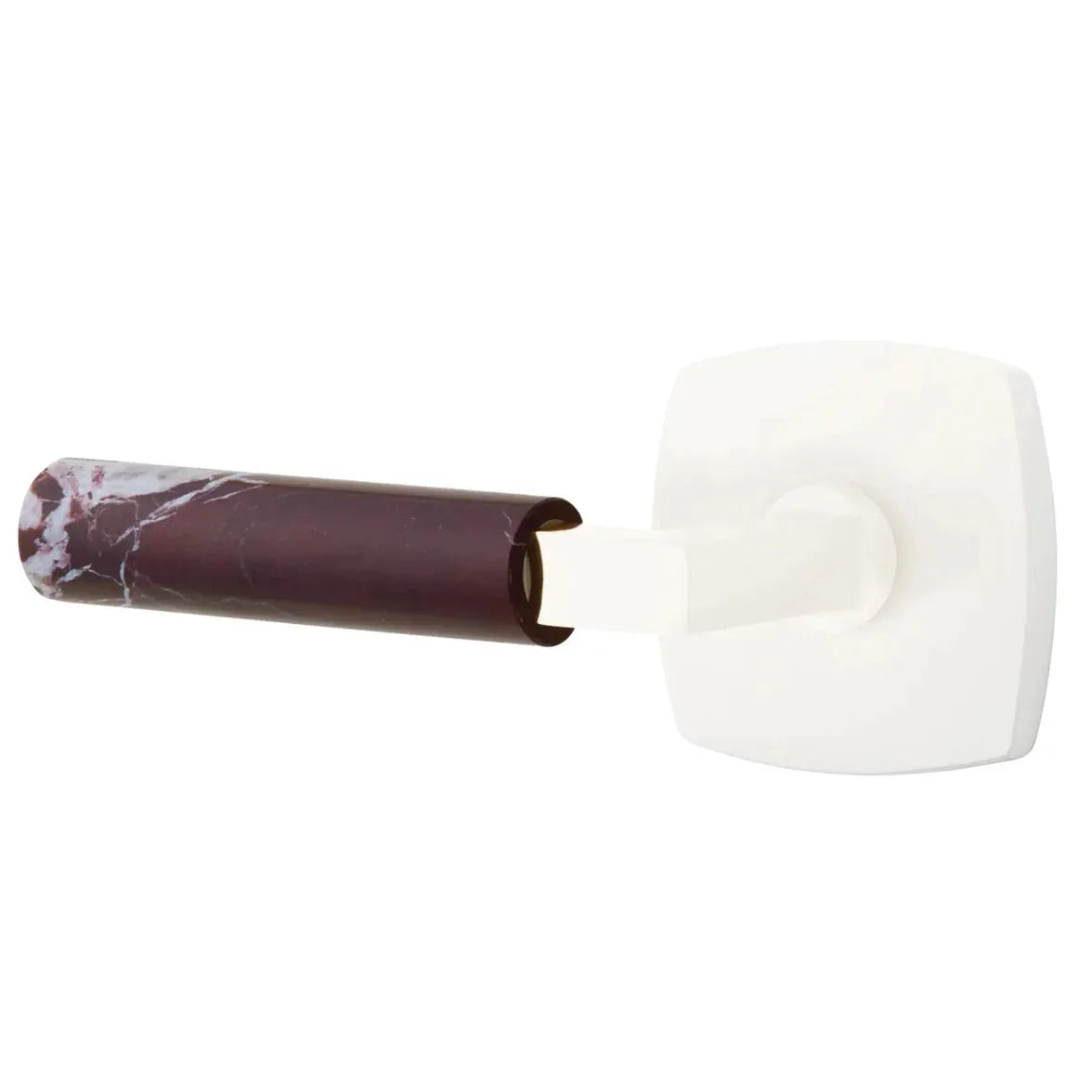 Emtek Rosso Levanto Marble Lever with Urban Modern Rosette and L-Square Stem by Emtek