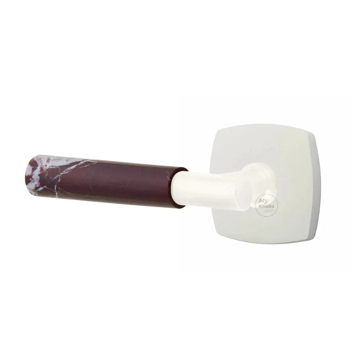 Emtek Rosso Levanto Marble Lever with Urban Modern Rosette and T-Bar Stem by Emtek
