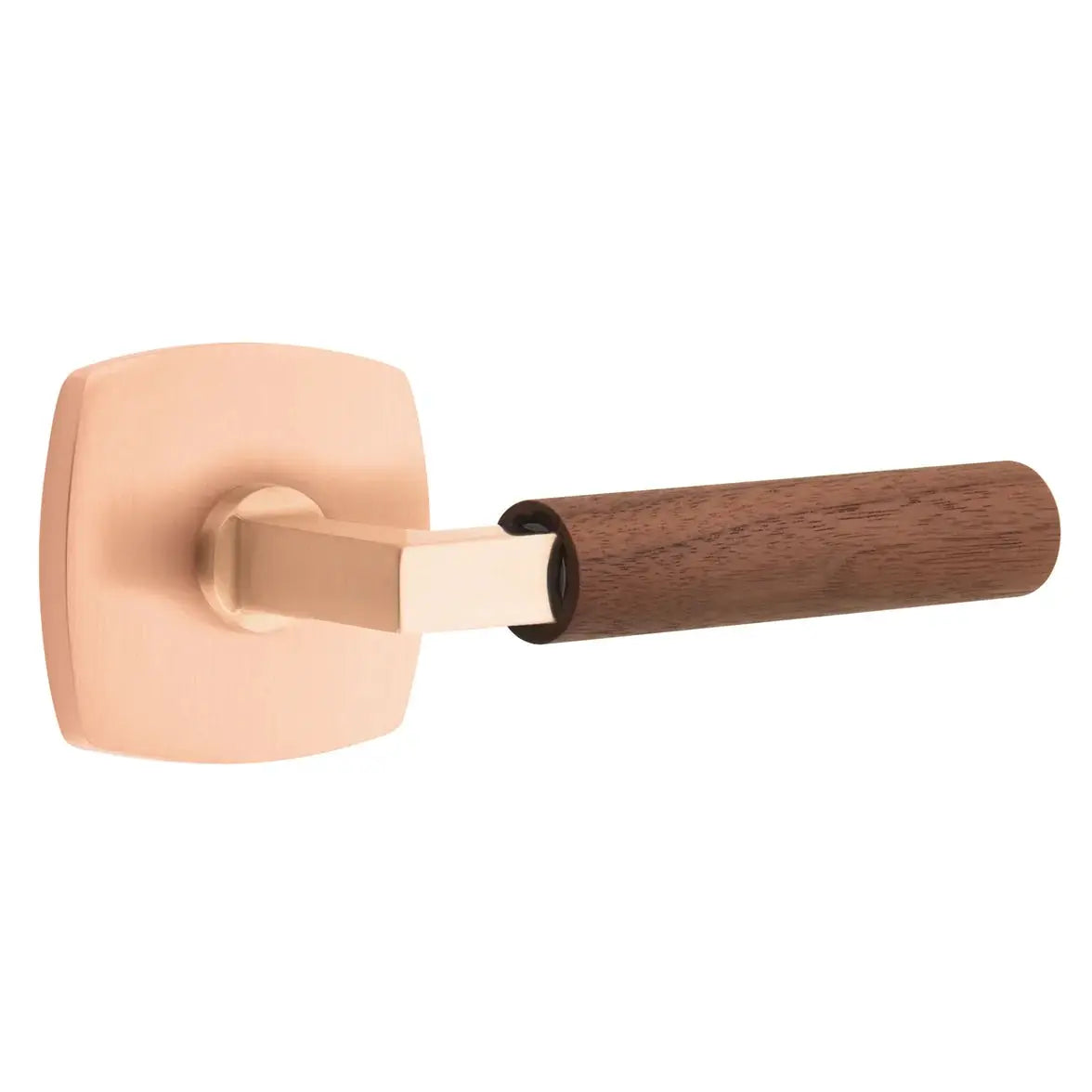 Emtek Walnut Lever with Urban Modern Rosette and L-Square Stem by Emtek