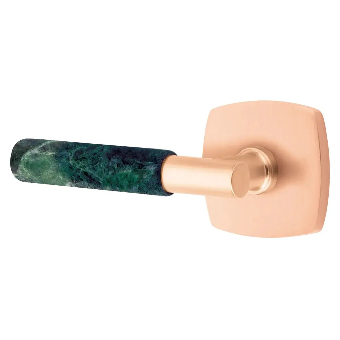Emtek Green Marble Lever with Urban Modern Rosette and T-Bar Stem by Emtek