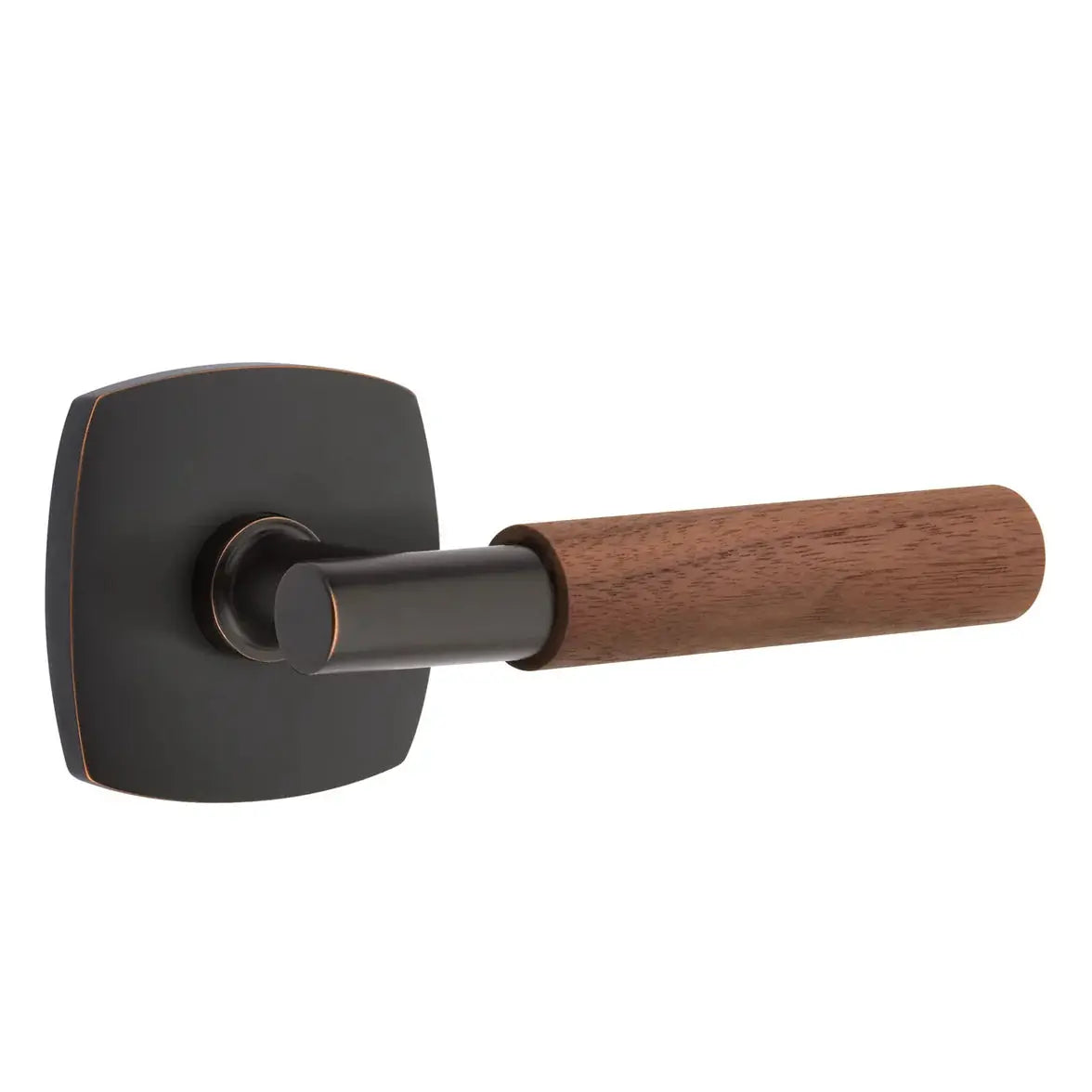 Emtek Walnut Lever with Urban Modern Rosette and T-Bar Stem by Emtek