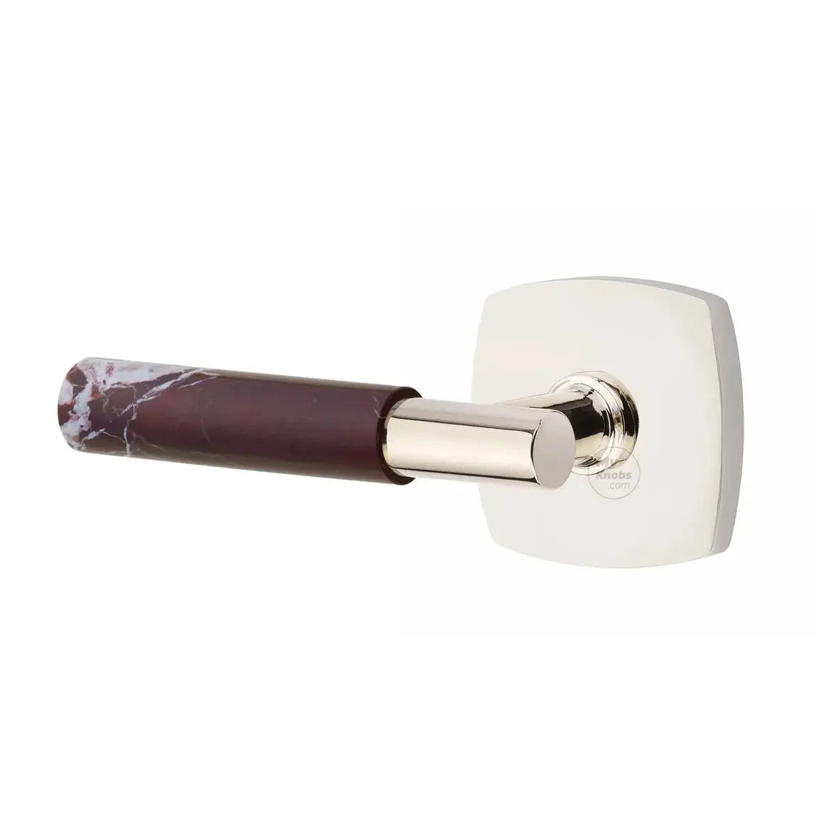 Emtek Rosso Levanto Marble Lever with Urban Modern Rosette and T-Bar Stem by Emtek