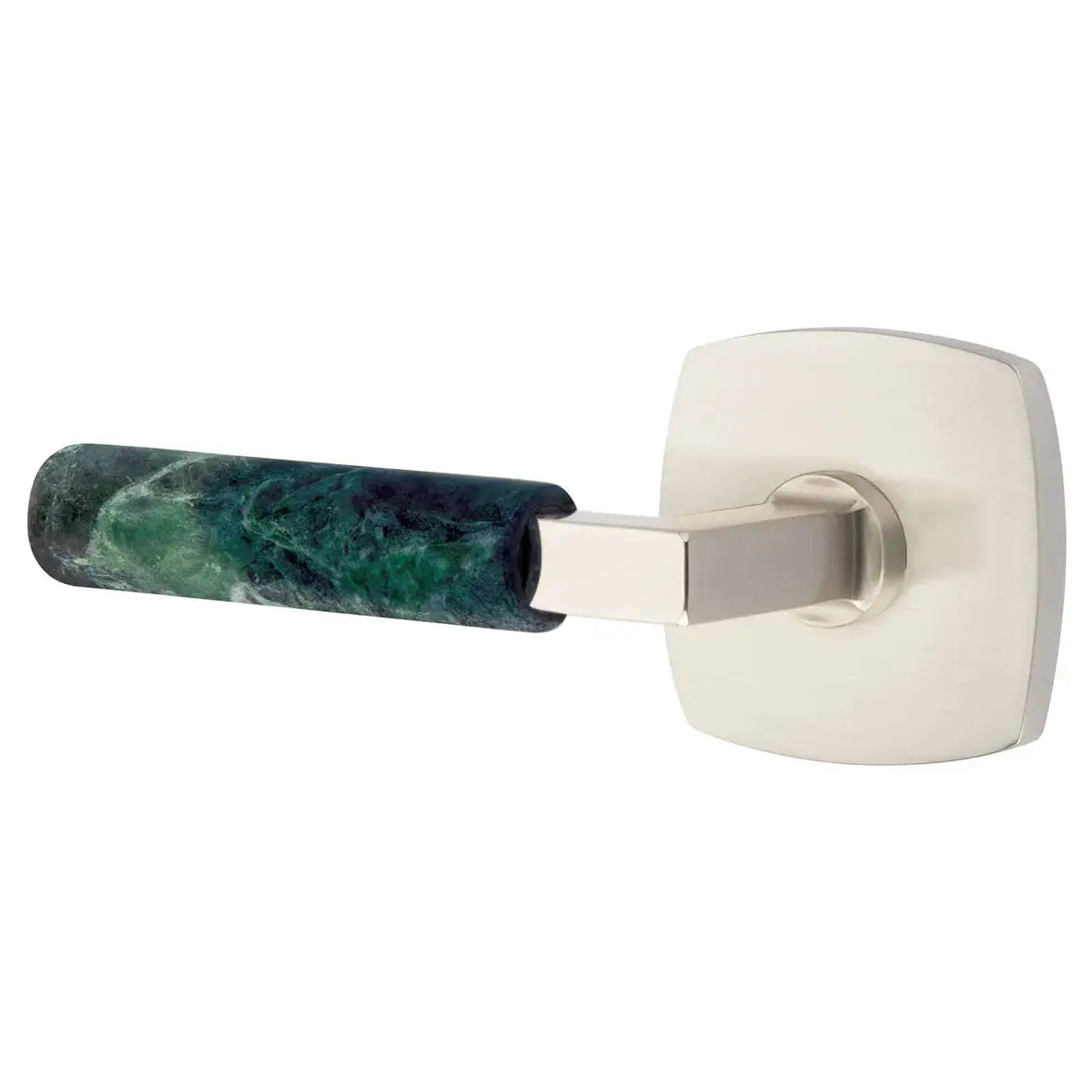Emtek Green Marble Lever with Urban Modern Rosette and L-Square Stem by Emtek
