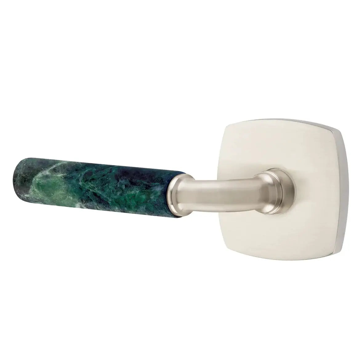 Emtek Green Marble Lever with Urban Modern Rosette and R-Bar Stem by Emtek