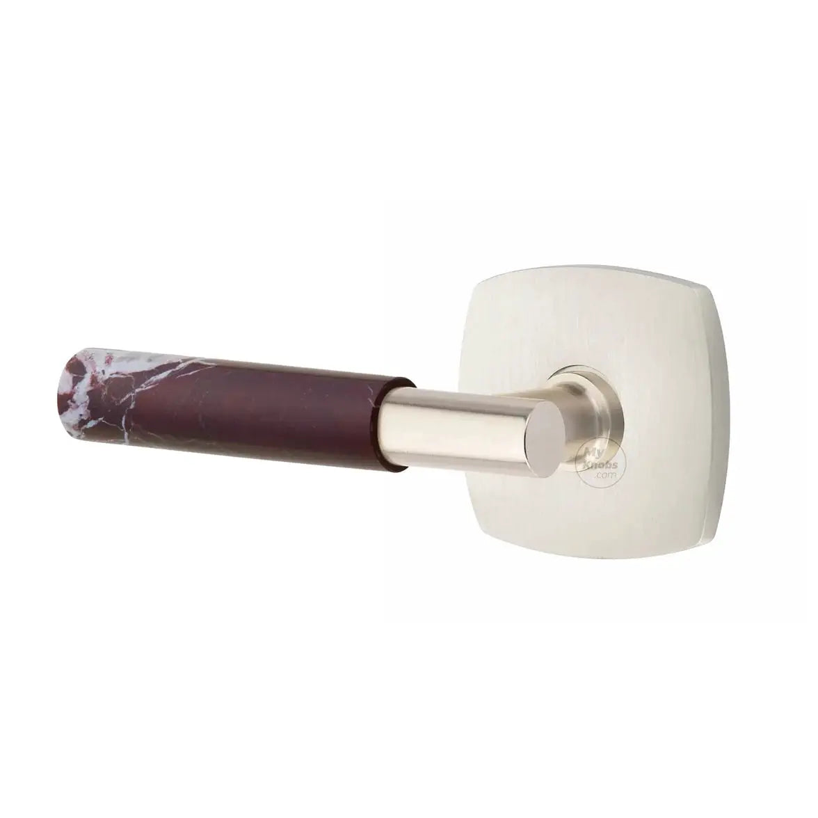 Emtek Rosso Levanto Marble Lever with Urban Modern Rosette and T-Bar Stem by Emtek