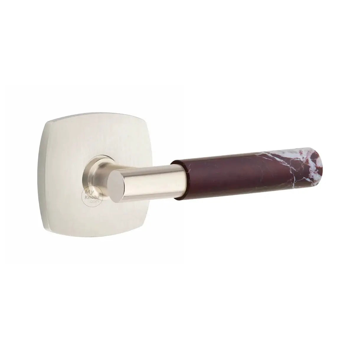 Emtek Rosso Levanto Marble Lever with Urban Modern Rosette and T-Bar Stem by Emtek
