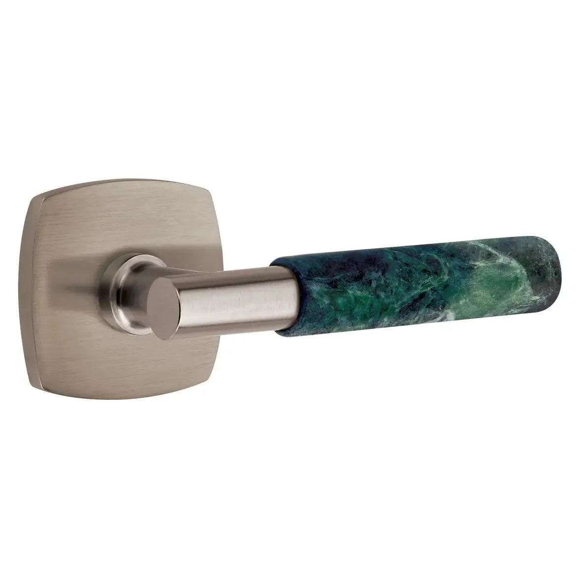 Emtek Green Marble Lever with Urban Modern Rosette and T-Bar Stem by Emtek