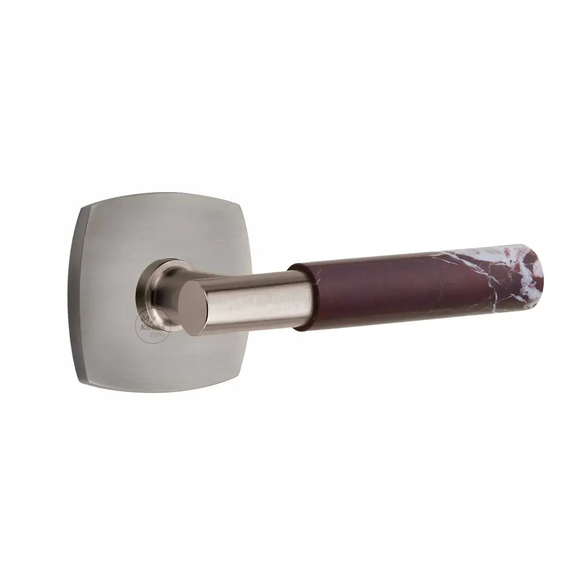 Emtek Rosso Levanto Marble Lever with Urban Modern Rosette and T-Bar Stem by Emtek