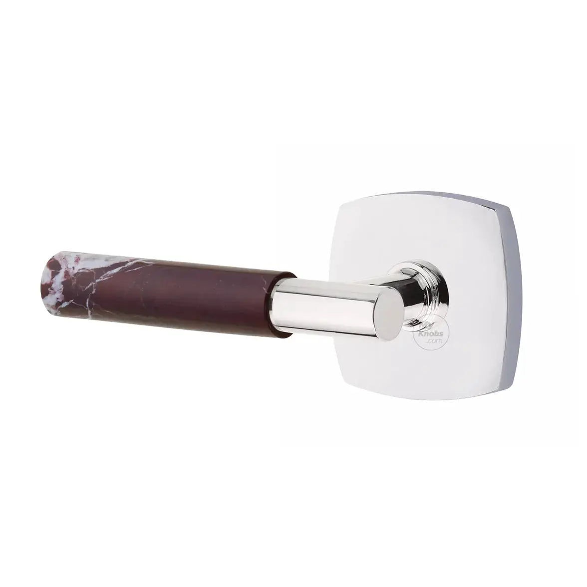 Emtek Rosso Levanto Marble Lever with Urban Modern Rosette and T-Bar Stem by Emtek