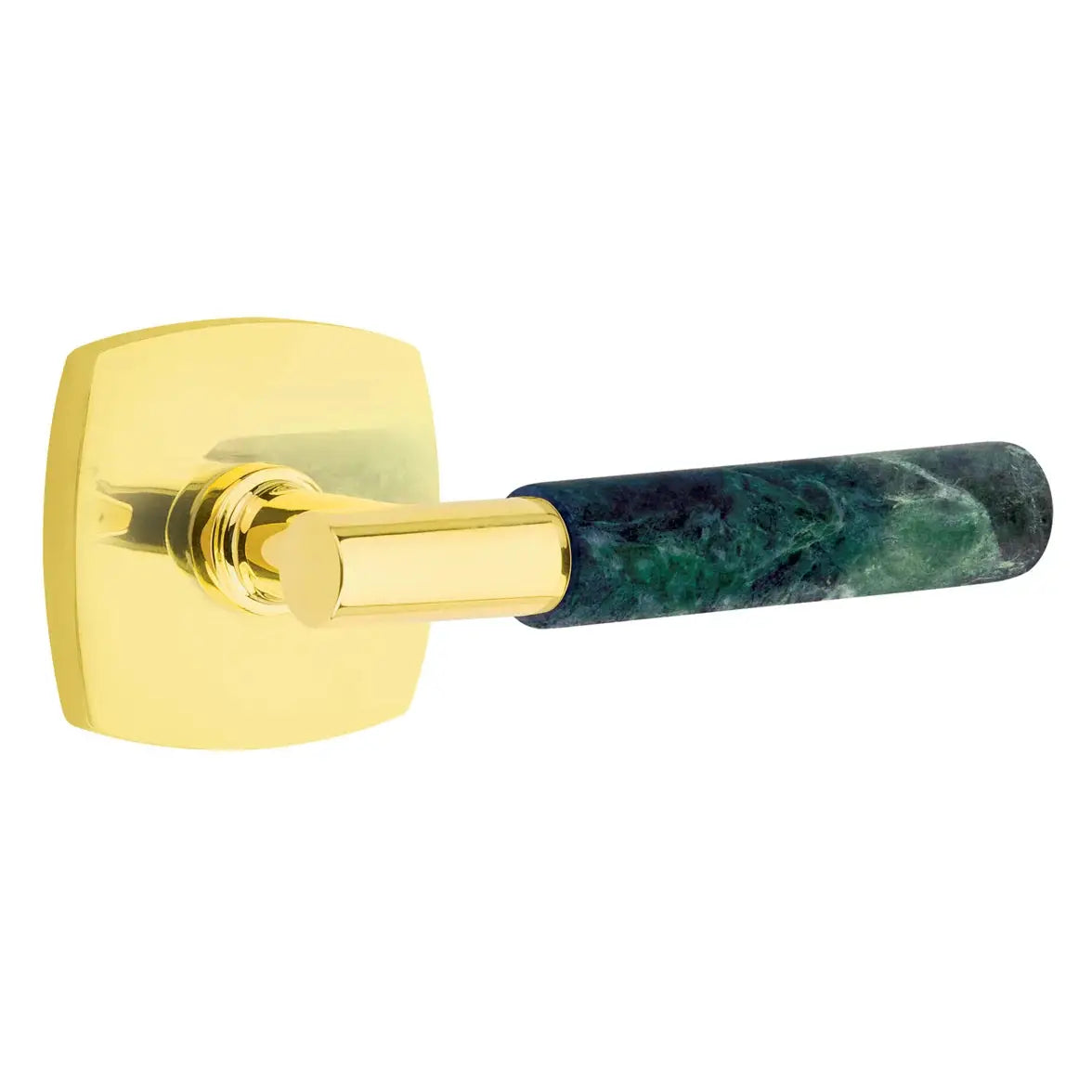 Emtek Green Marble Lever with Urban Modern Rosette and T-Bar Stem by Emtek