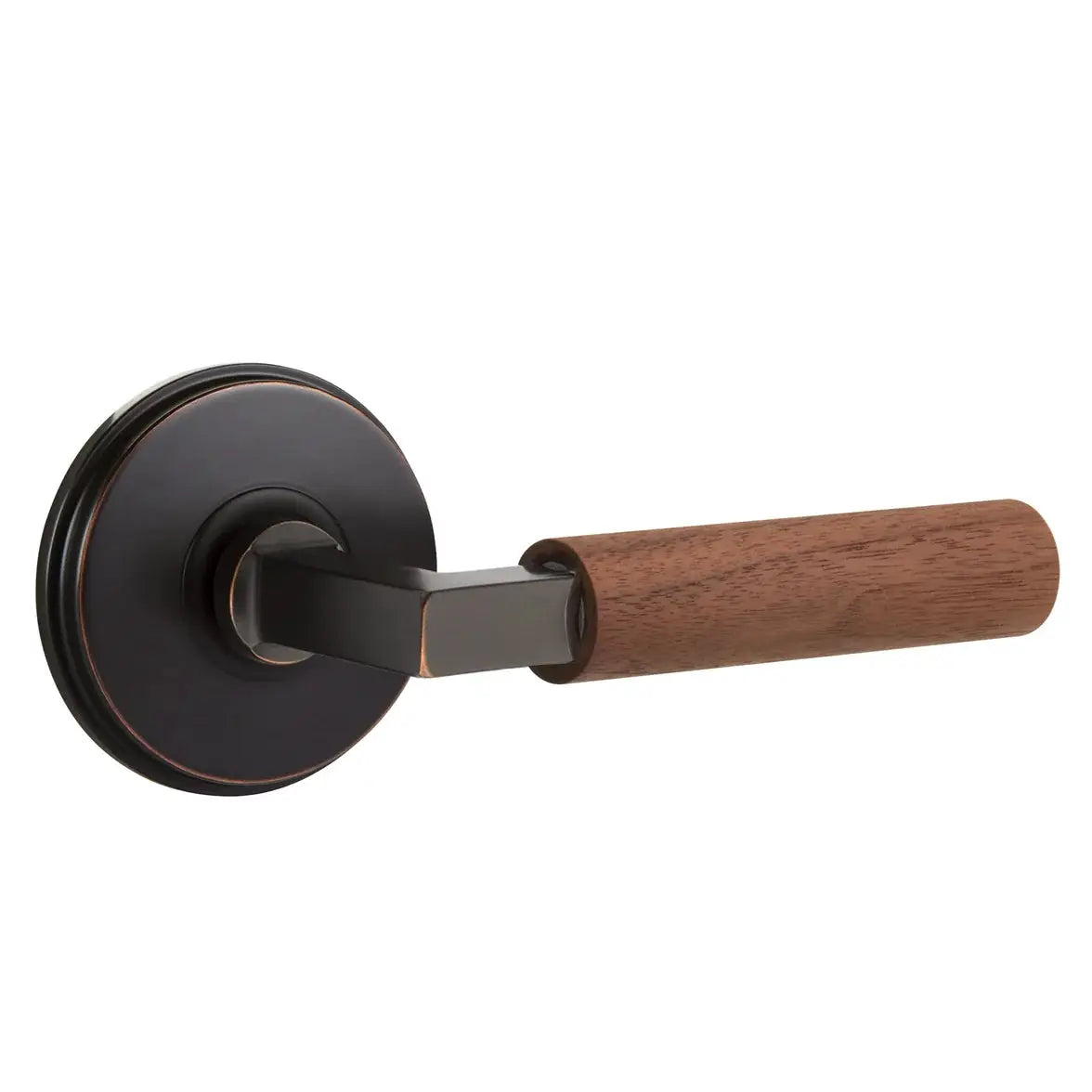 Emtek Walnut Lever with Watford Rosette and L-Square Stem by Emtek