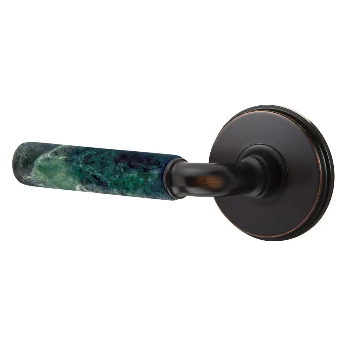 Emtek Green Marble Lever with Watford Rosette and R-Bar Stem by Emtek