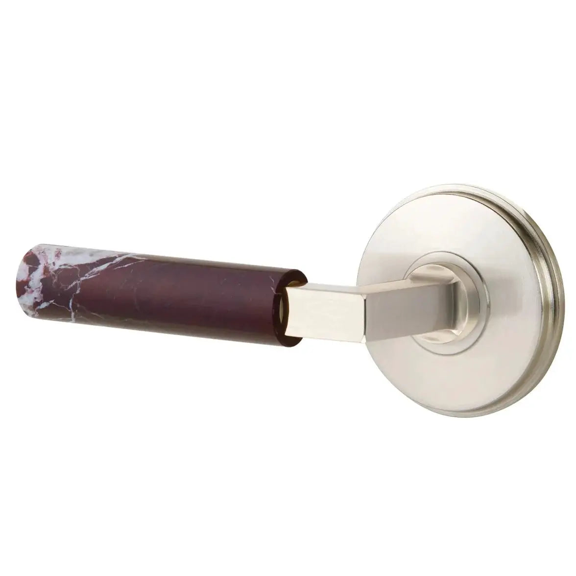Emtek Rosso Levanto Marble Lever with Watford Rosette and L-Square Stem by Emtek