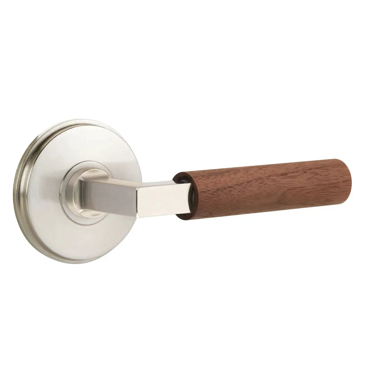 Emtek Walnut Lever with Watford Rosette and L-Square Stem by Emtek