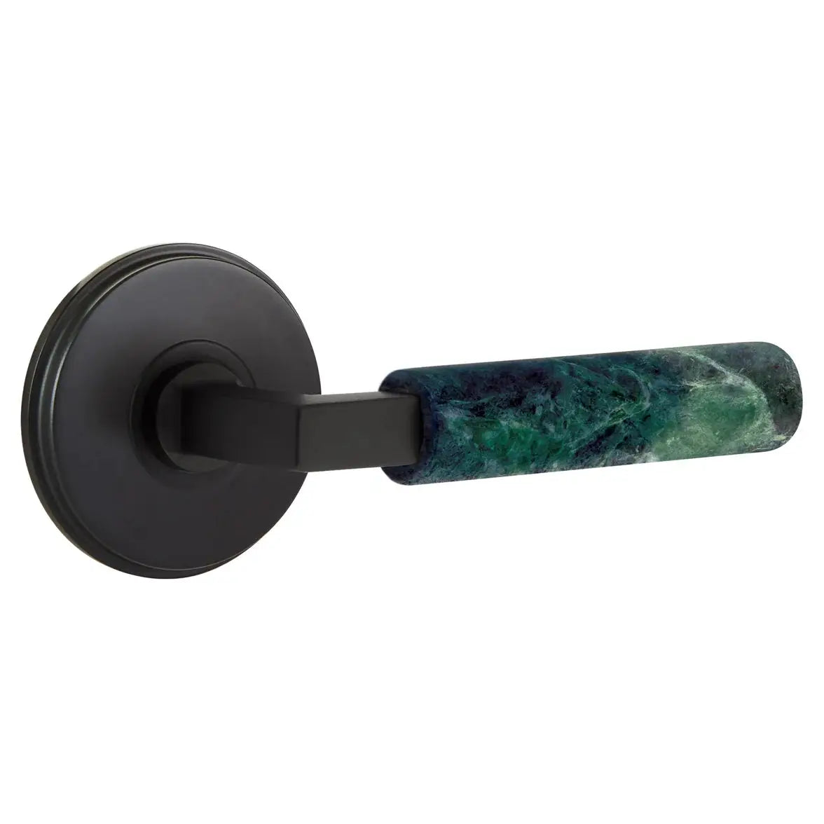 Emtek Green Marble Lever with Watford Rosette and L-Square Stem by Emtek