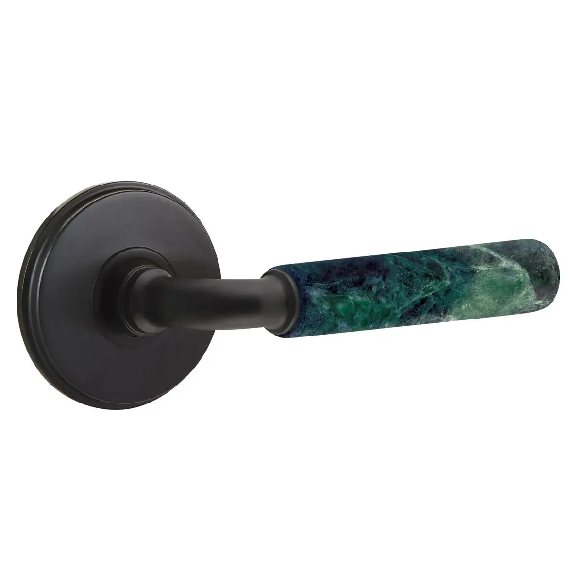 Emtek Green Marble Lever with Watford Rosette and R-Bar Stem by Emtek