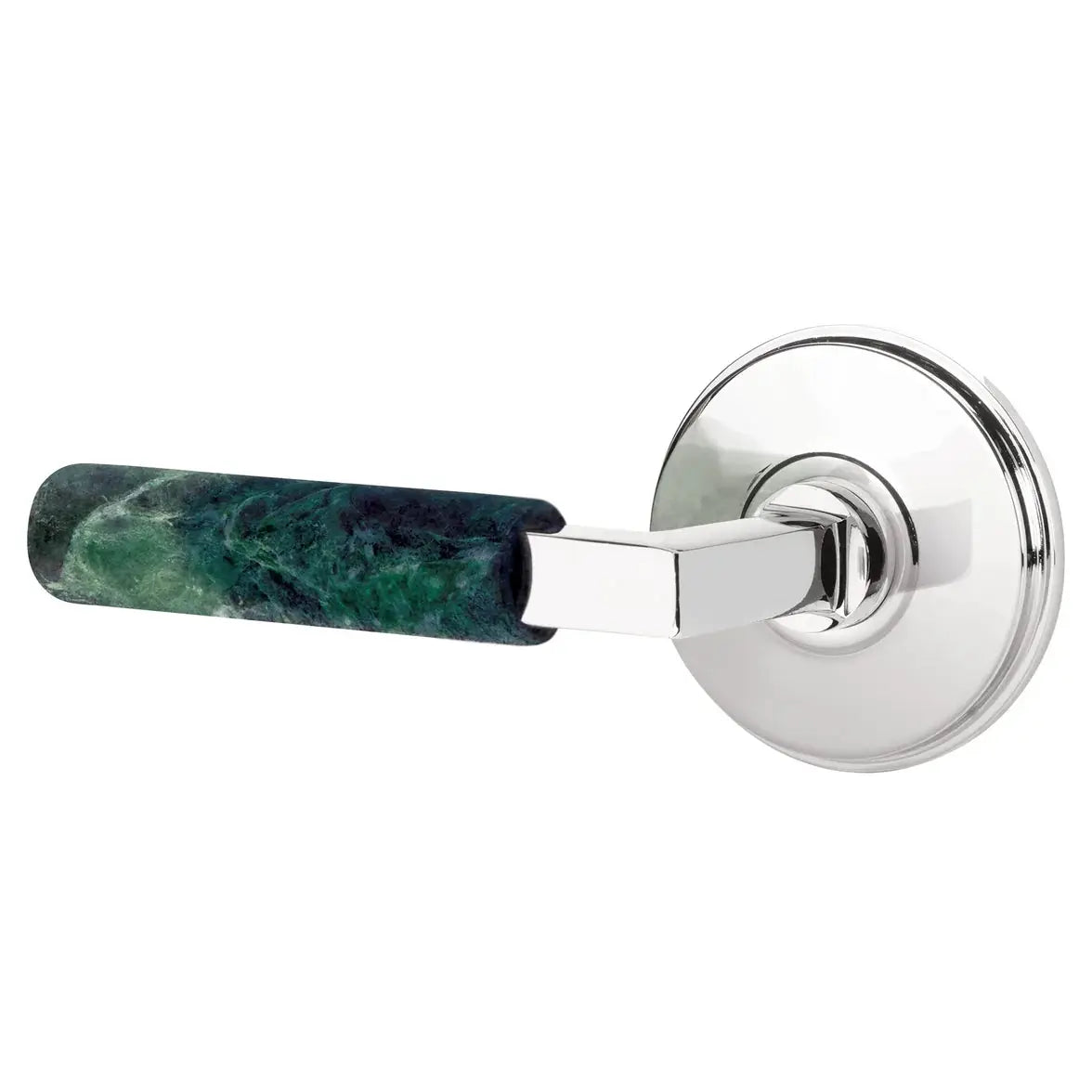 Emtek Green Marble Lever with Watford Rosette and L-Square Stem by Emtek