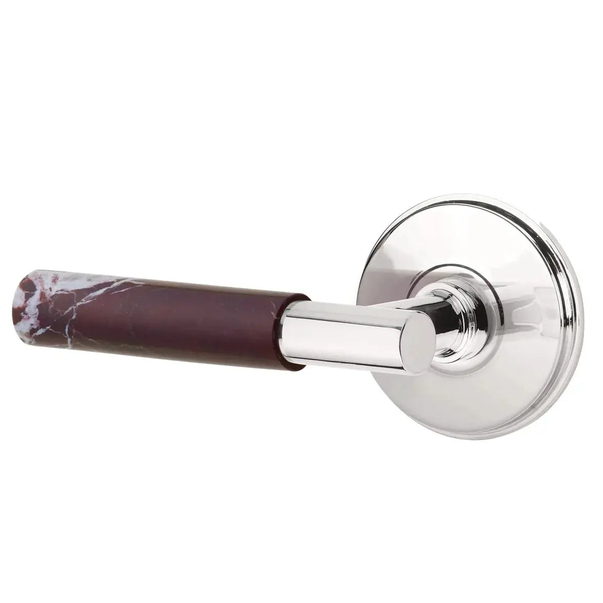 Emtek Rosso Levanto Marble Lever with Watford Rosette and T-Bar Stem by Emtek