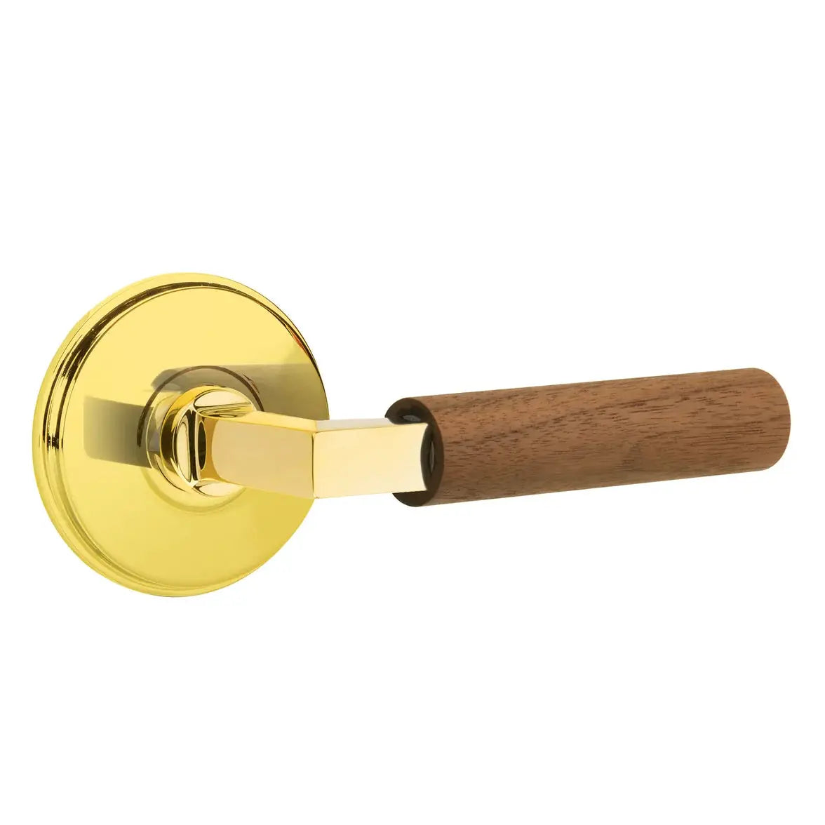Emtek Walnut Lever with Watford Rosette and L-Square Stem by Emtek