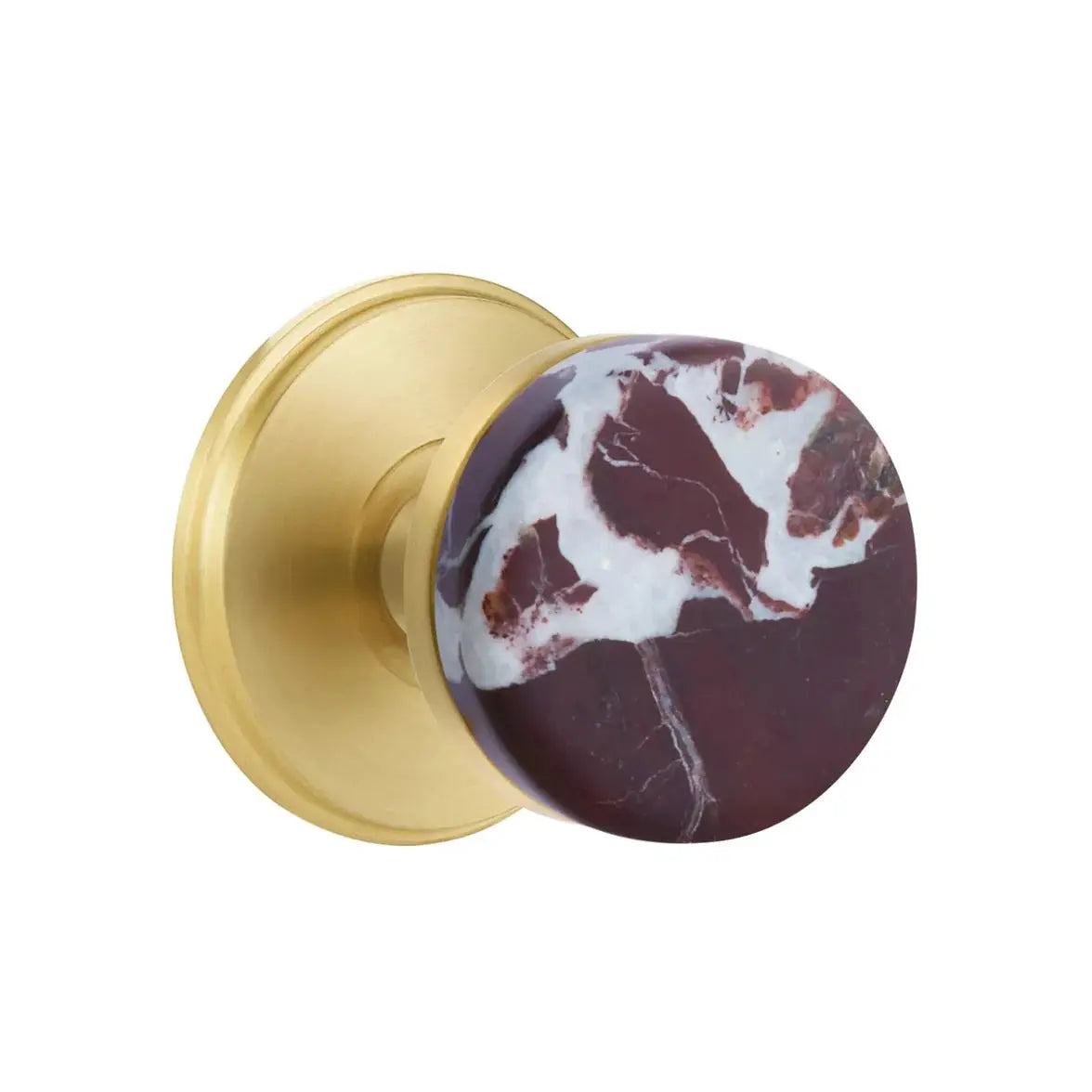 Emtek Rosso Levanto Marble Knob with Watford Rosette and Conical Stem by Emtek