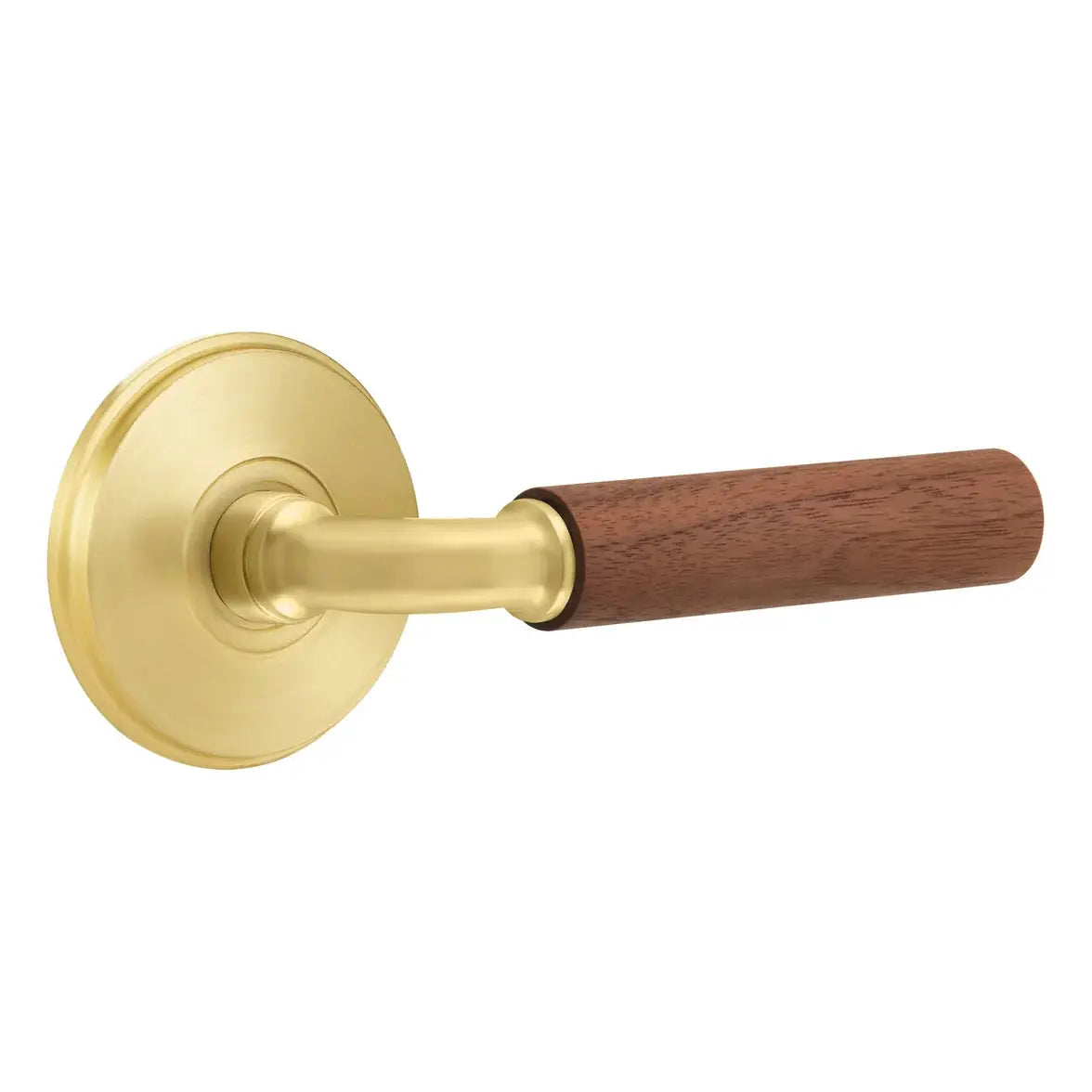 Emtek Walnut Lever with Watford Rosette and R-Bar Stem by Emtek