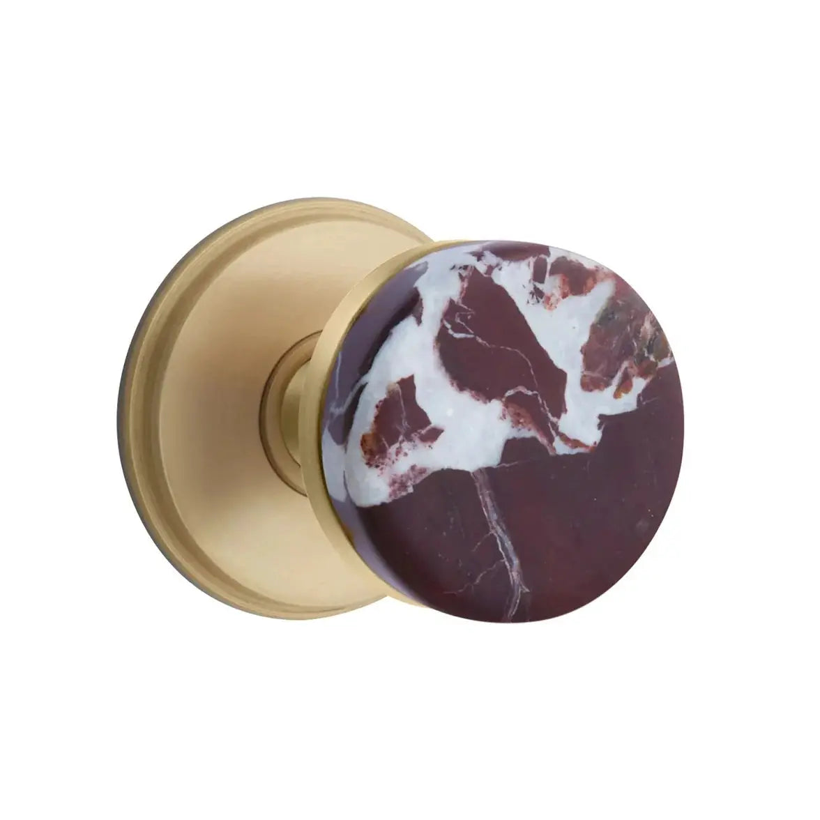 Emtek Rosso Levanto Marble Knob with Watford Rosette and Conical Stem by Emtek