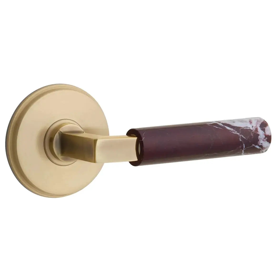 Emtek Rosso Levanto Marble Lever with Watford Rosette and L-Square Stem by Emtek
