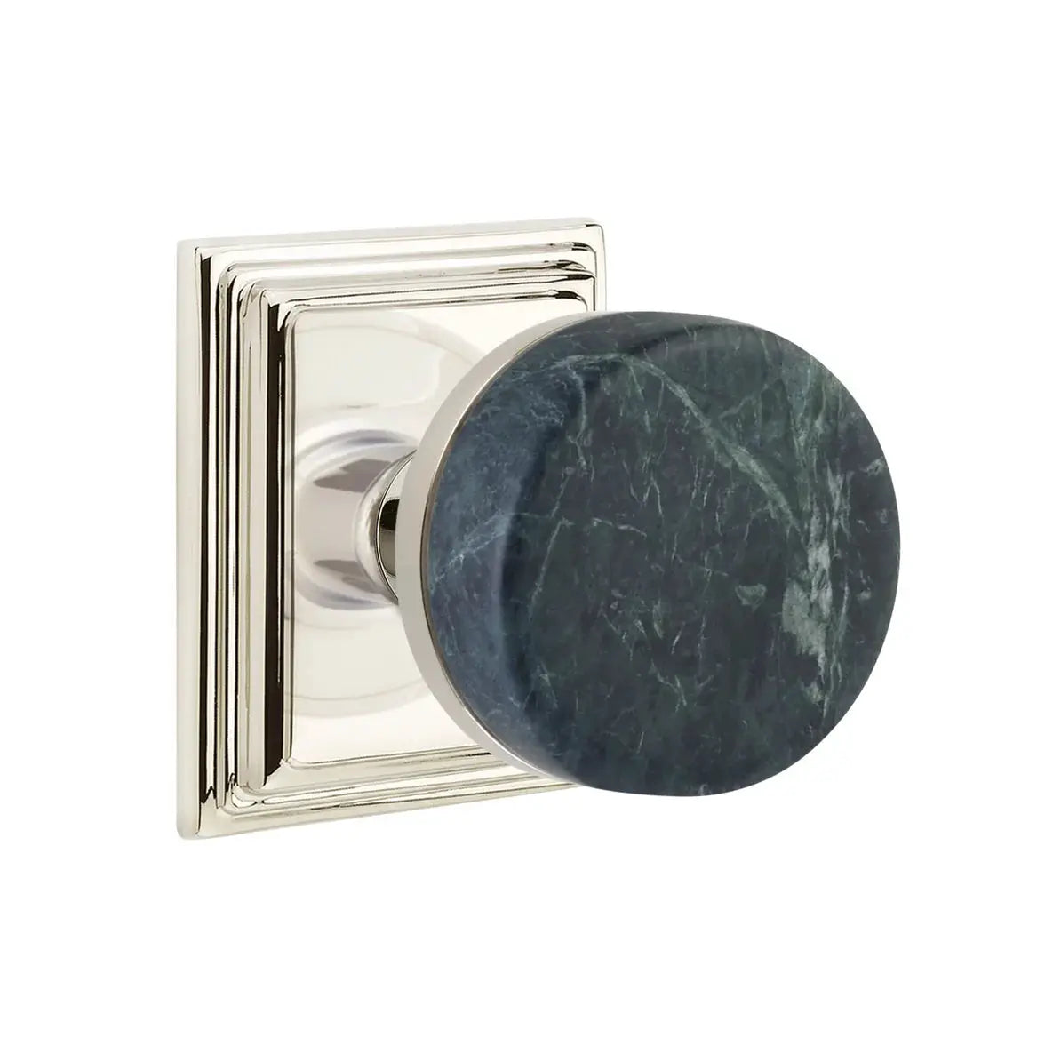 Emtek Green Marble Knob with Wilshire Rosette and Conical Stem by Emtek