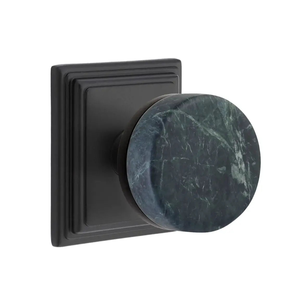 Emtek Green Marble Knob with Wilshire Rosette and Conical Stem by Emtek