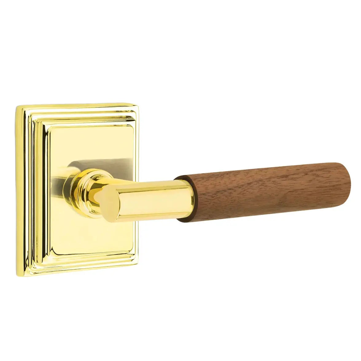 Emtek Walnut Lever with Wilshire Rosette and T-Bar Stem by Emtek